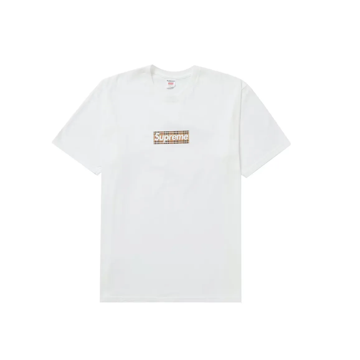 Supreme Burberry Box Logo Tee White – ubrania streetwear