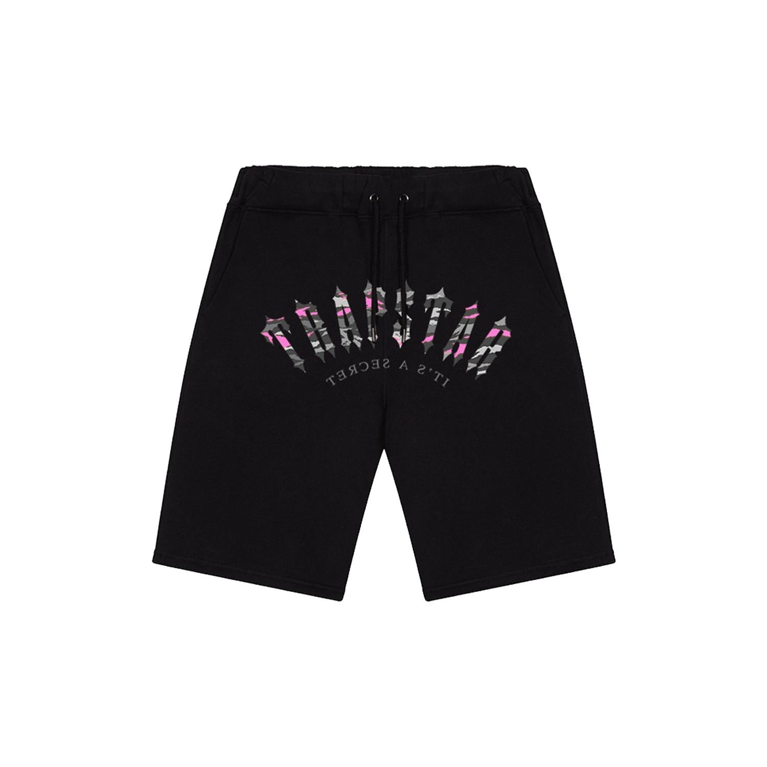 Trapstar Irongate Arch Camo Shorts Black Pink spodenki streetwear