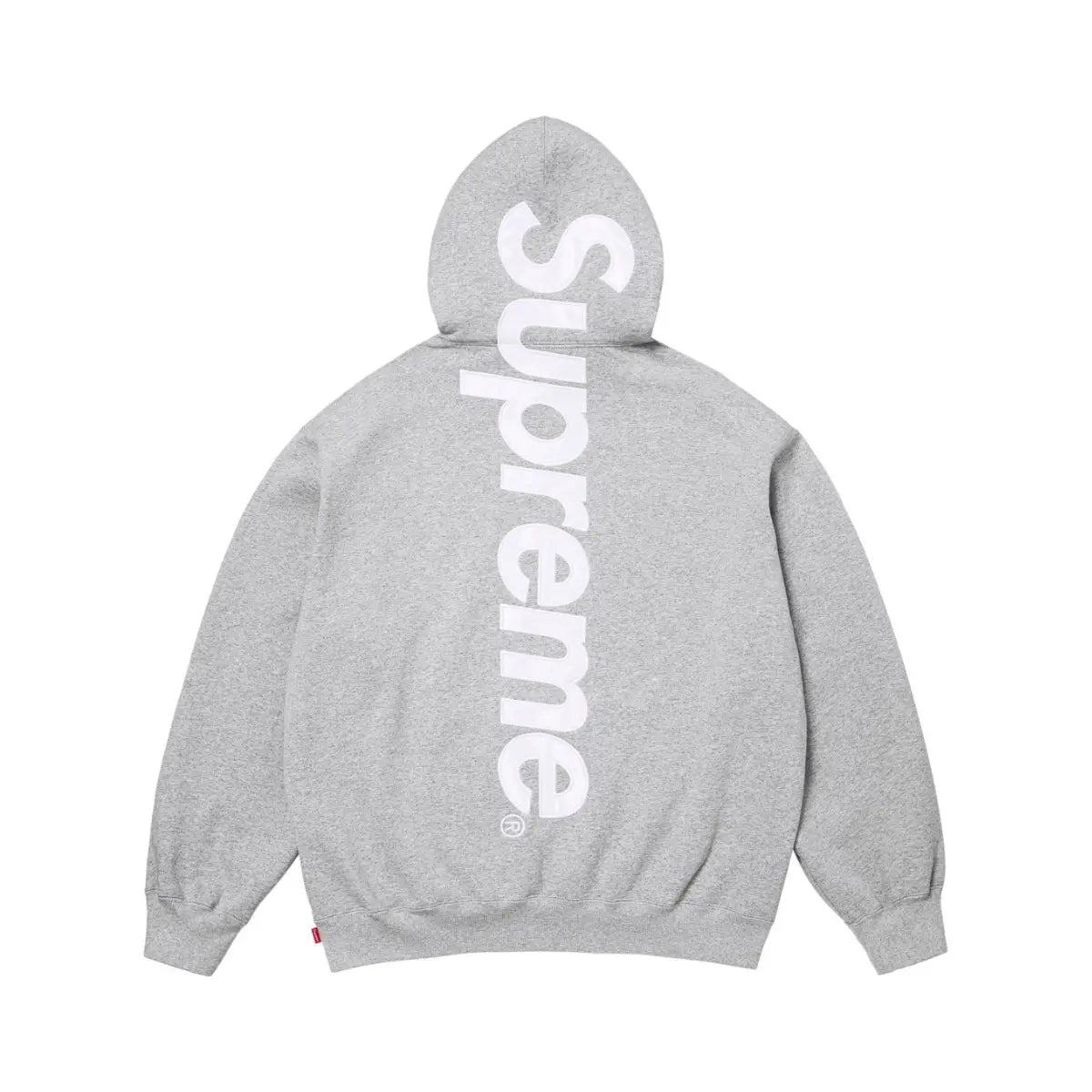 Supreme Satin Applique Hooded Sweatshirt Heather Grey