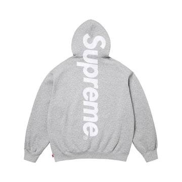 Supreme Satin Applique Hooded Sweatshirt Heather Grey