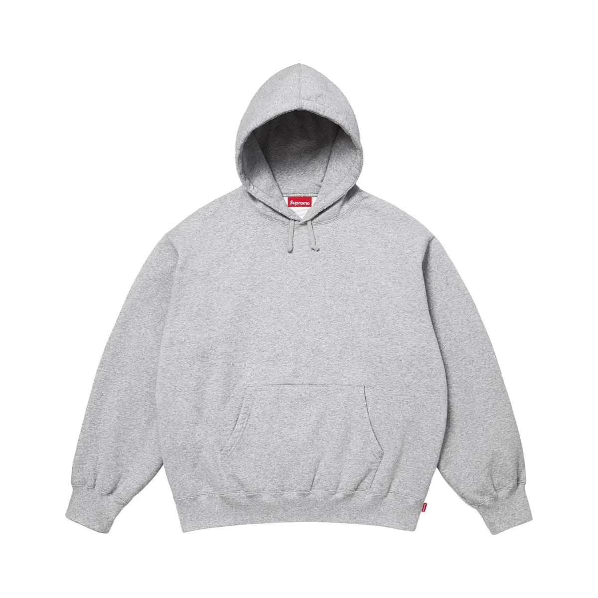 Supreme Satin Applique Hooded Sweatshirt Heather Grey