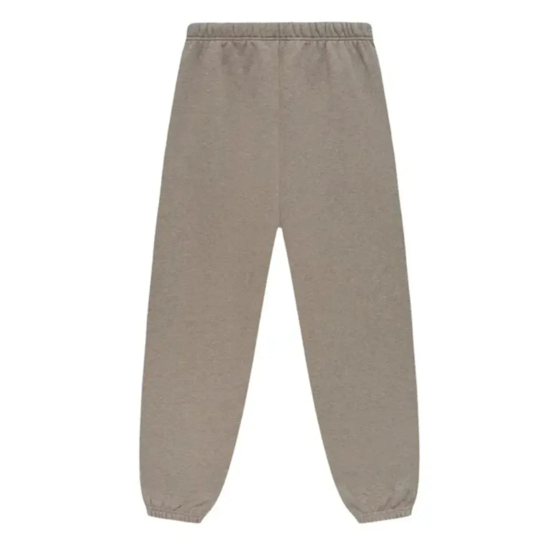 Fear of God Essentials Fleece Sweatpants Heather Gray FW24 with drawstring and logo.