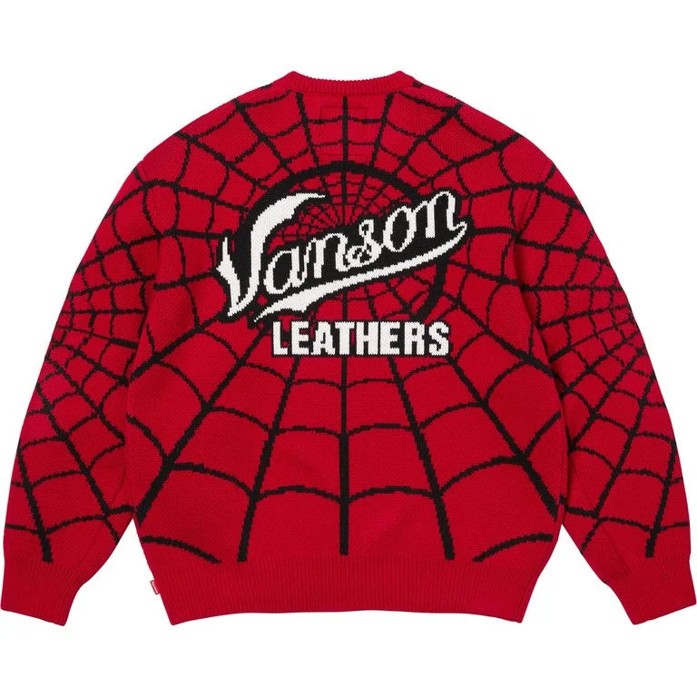 Supreme®/Vanson Leathers® Spider-Man Sweater Red