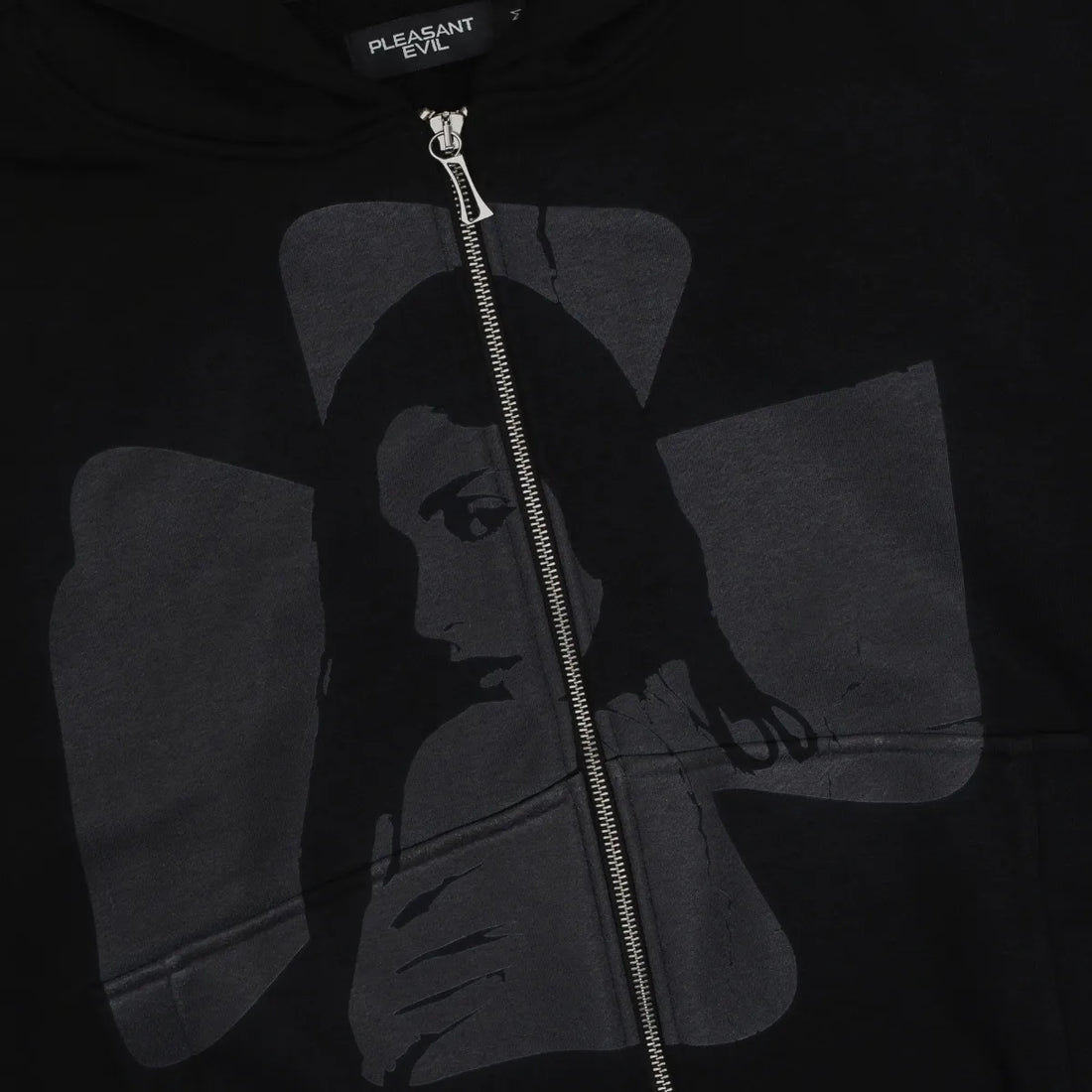 CROSS ZIP HOODIE GREY