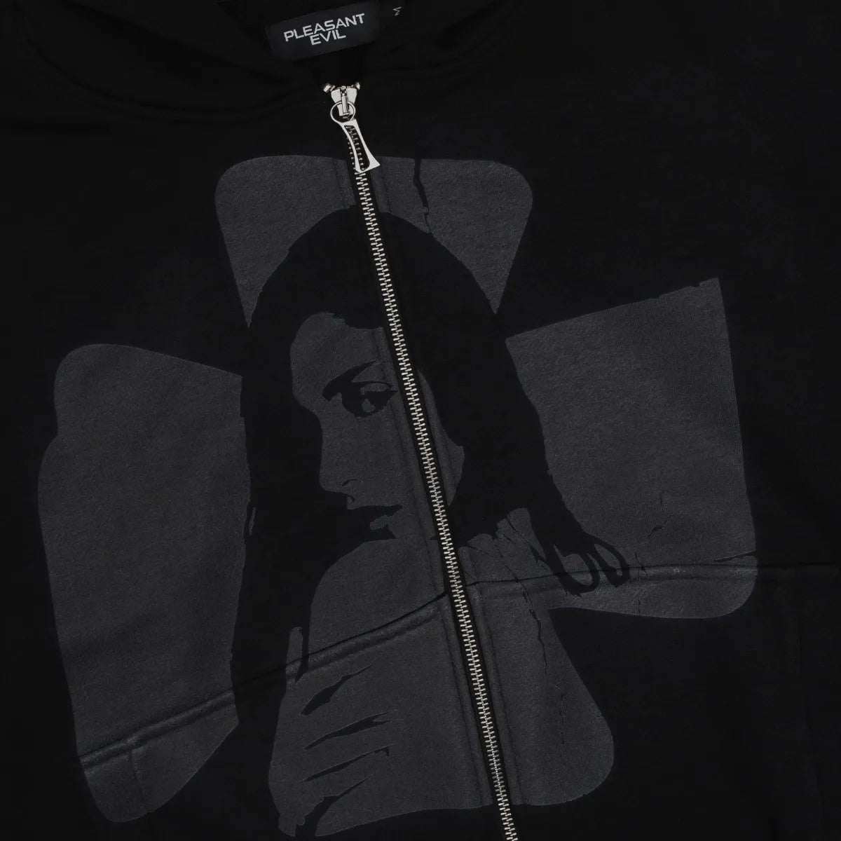 CROSS ZIP HOODIE GREY