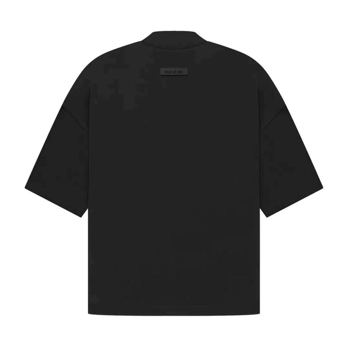 Koszulka Fear of God Essentials Tee 'Jet Black' z bawełnianej dzianiny jersey, widok z tyłu.