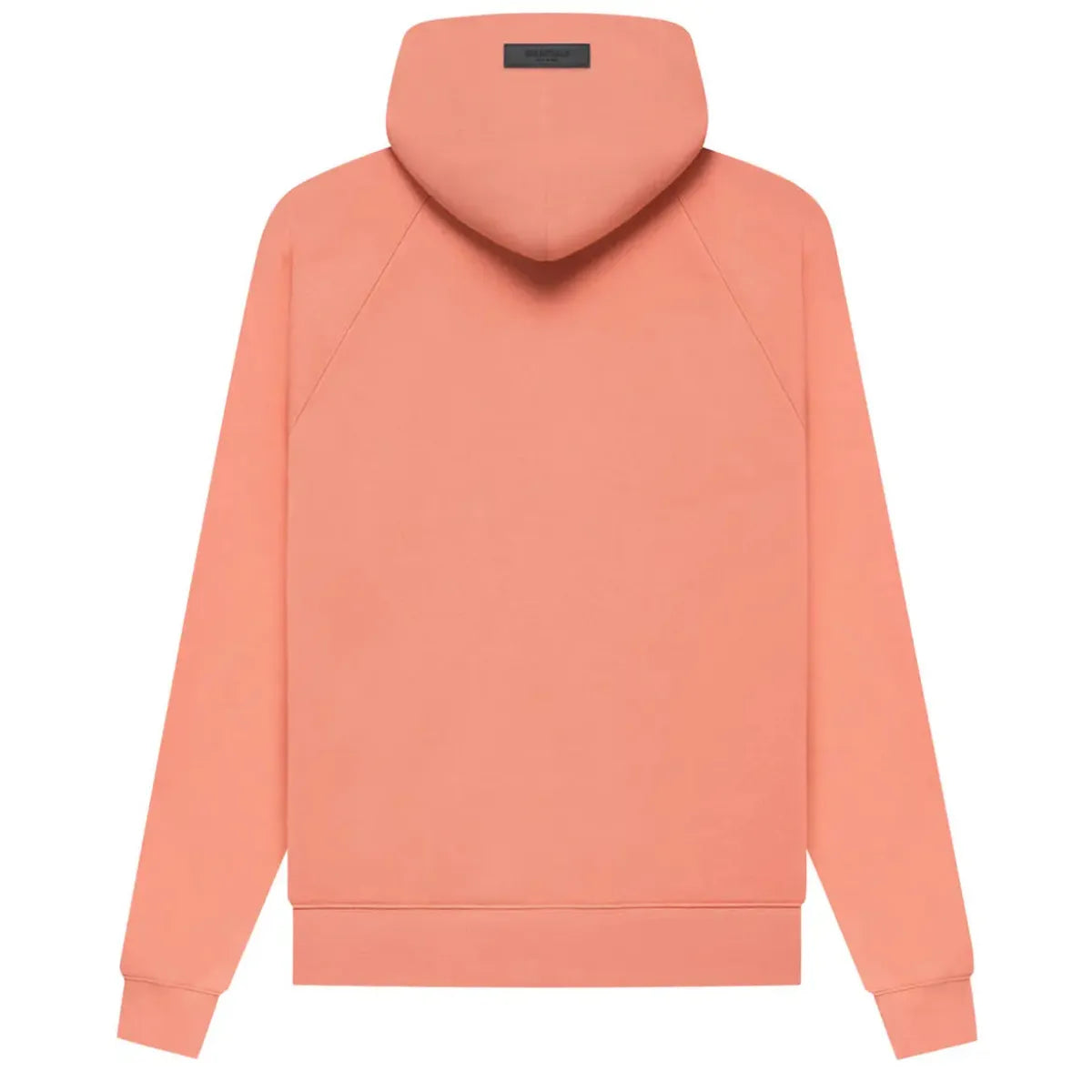Fear of God Essentials Coral Hoodie, bluza premium streetwear w ciepłym, różowo-pomarańczowym kolorze z kapturem i logo.