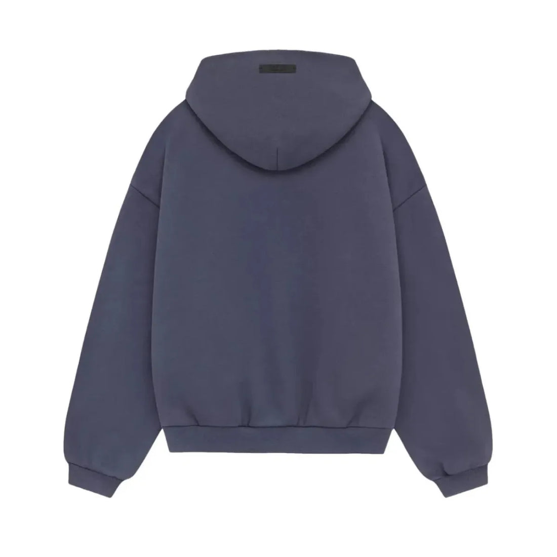 Fear of God Essentials Marine Fleece Hoodie w głębokim granacie z morskim podtonem, z białym logo.