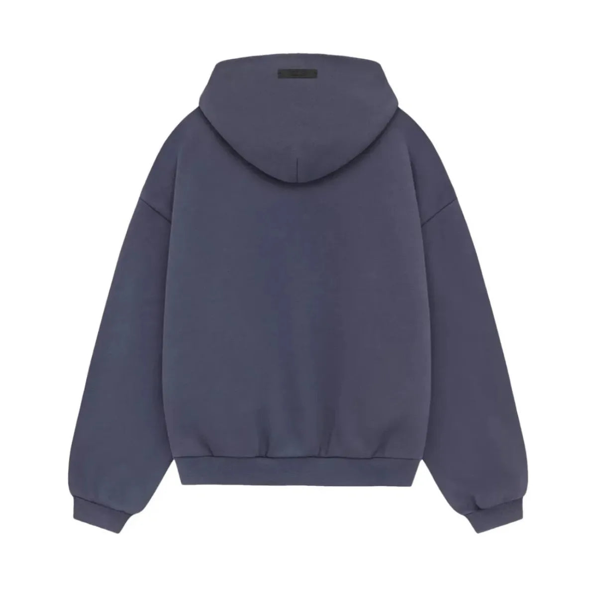 Fear of God Essentials Marine Fleece Hoodie, głęboki granat z morskim podtonem, tył.