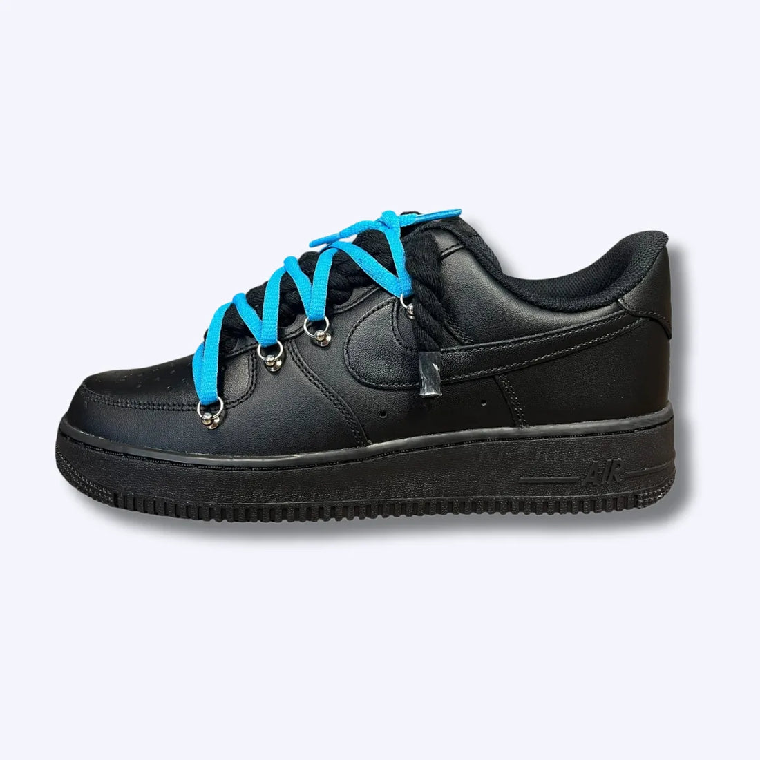 Nike Air Force 1 Low Black Rope "Laces Blue"
