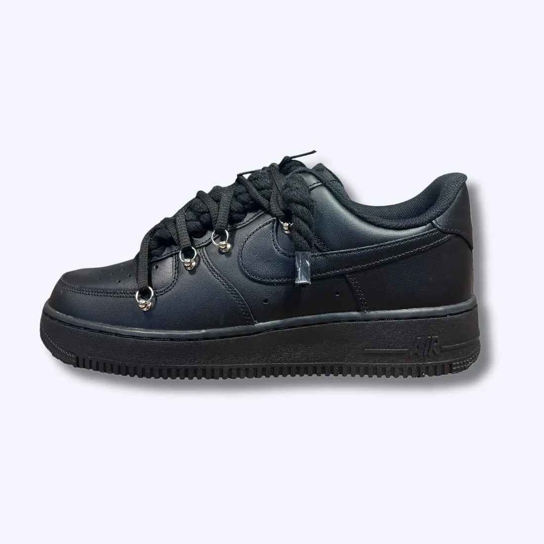 Nike Air Force 1 Low Black Rope "Shiny Laces Black"