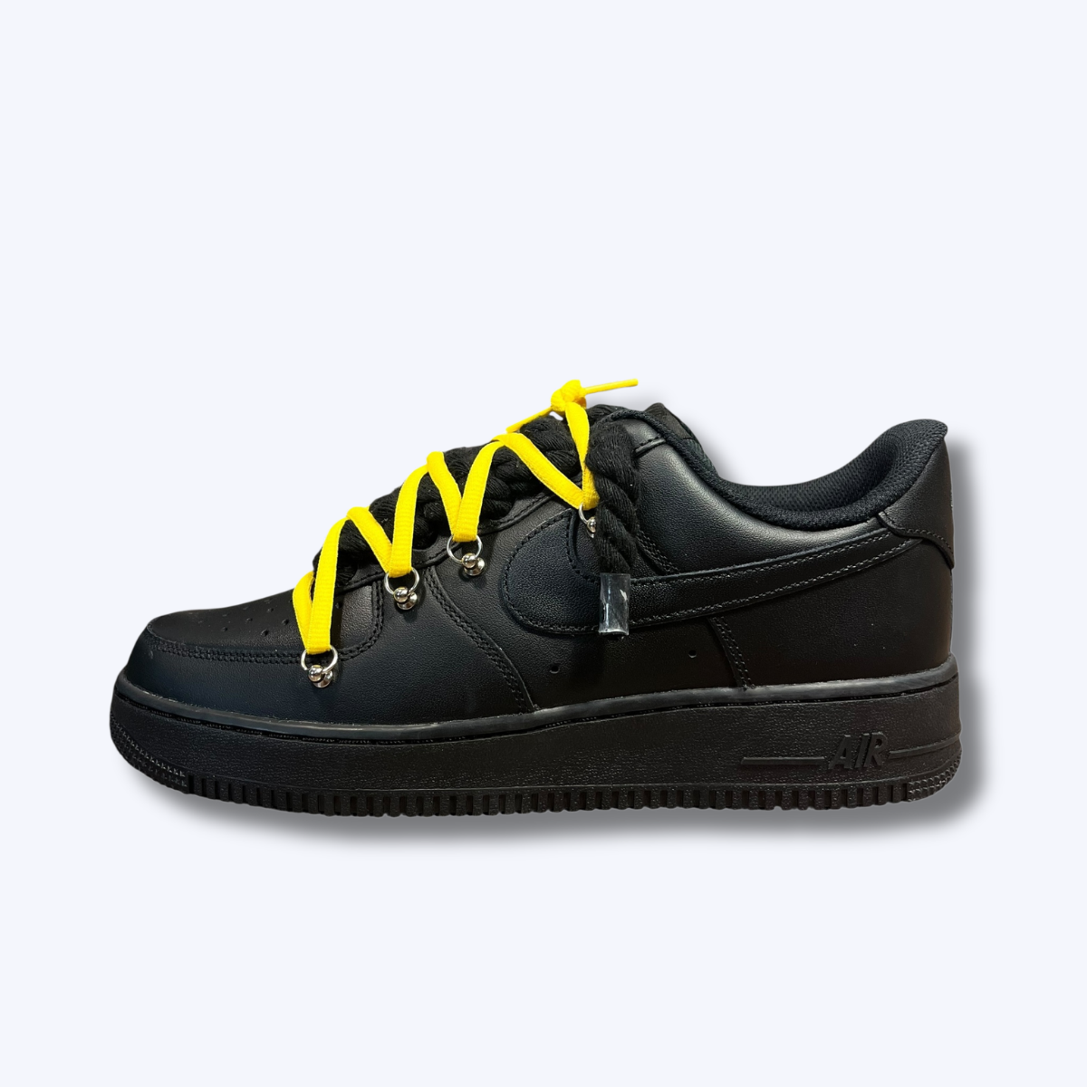 Nike Air Force 1 Low Black Rope Laces Yellow