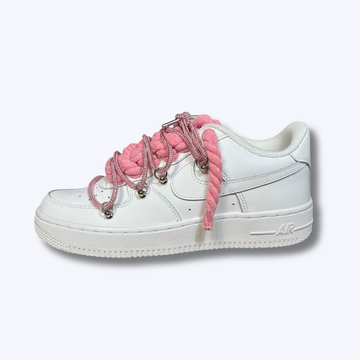 Nike Air Force 1 Low White Rope "Shiny Laces Pink"