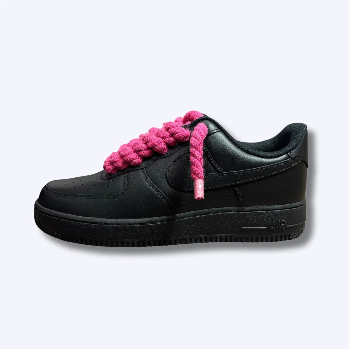 Nike Air Force 1 Low Black Rope Laces Pink