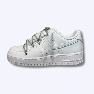 Nike Air Force 1 Low White Rope „Shiny Laces Silver"