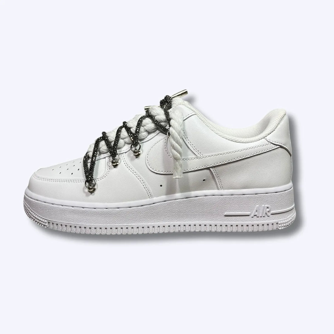 Nike Air Force 1 Low White Rope „Shiny Laces Black"