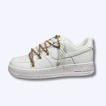 Nike Air Force 1 Low White Rope „Shiny Laces Gold"