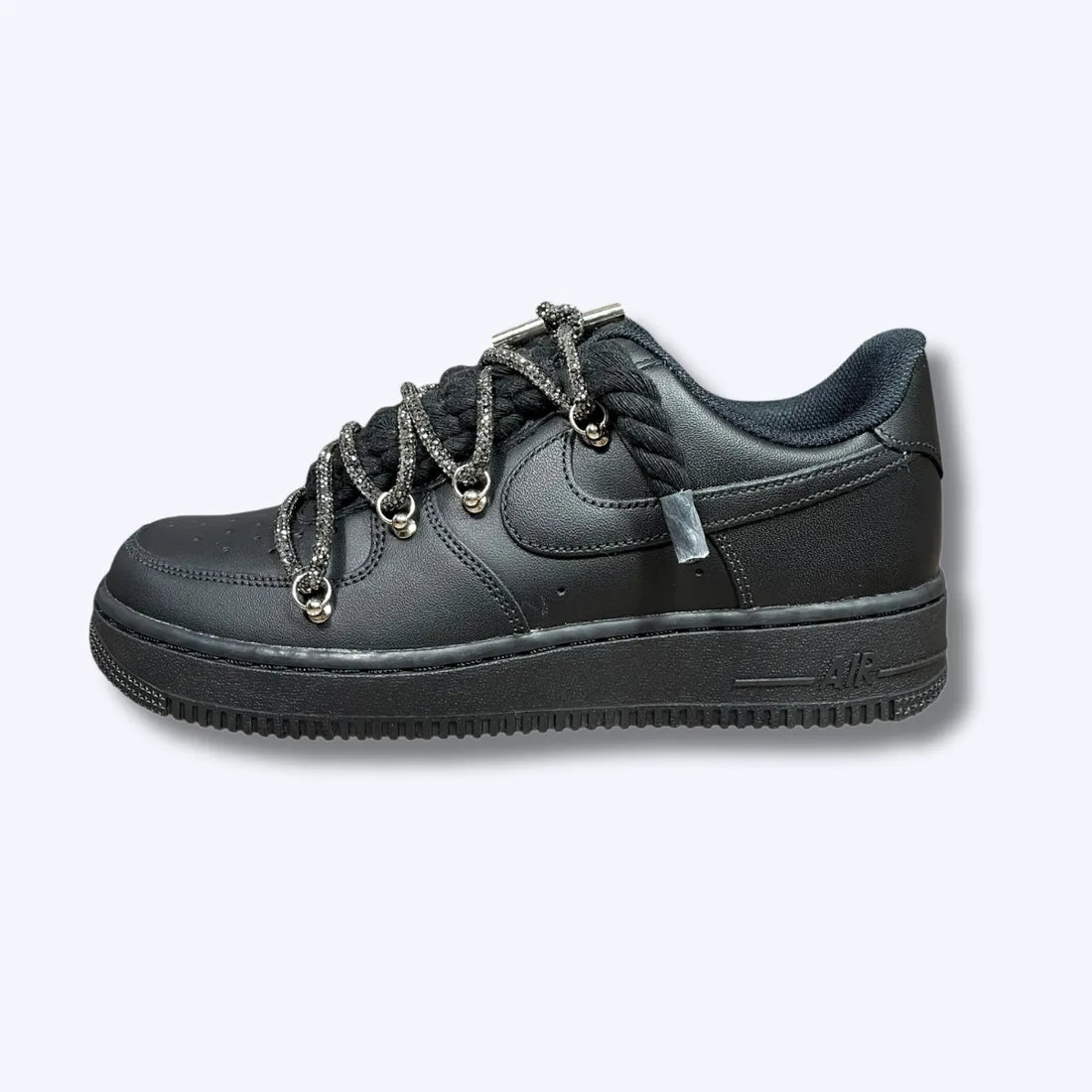 Nike Air Force 1 Low Black Rope „Shiny Laces Black"