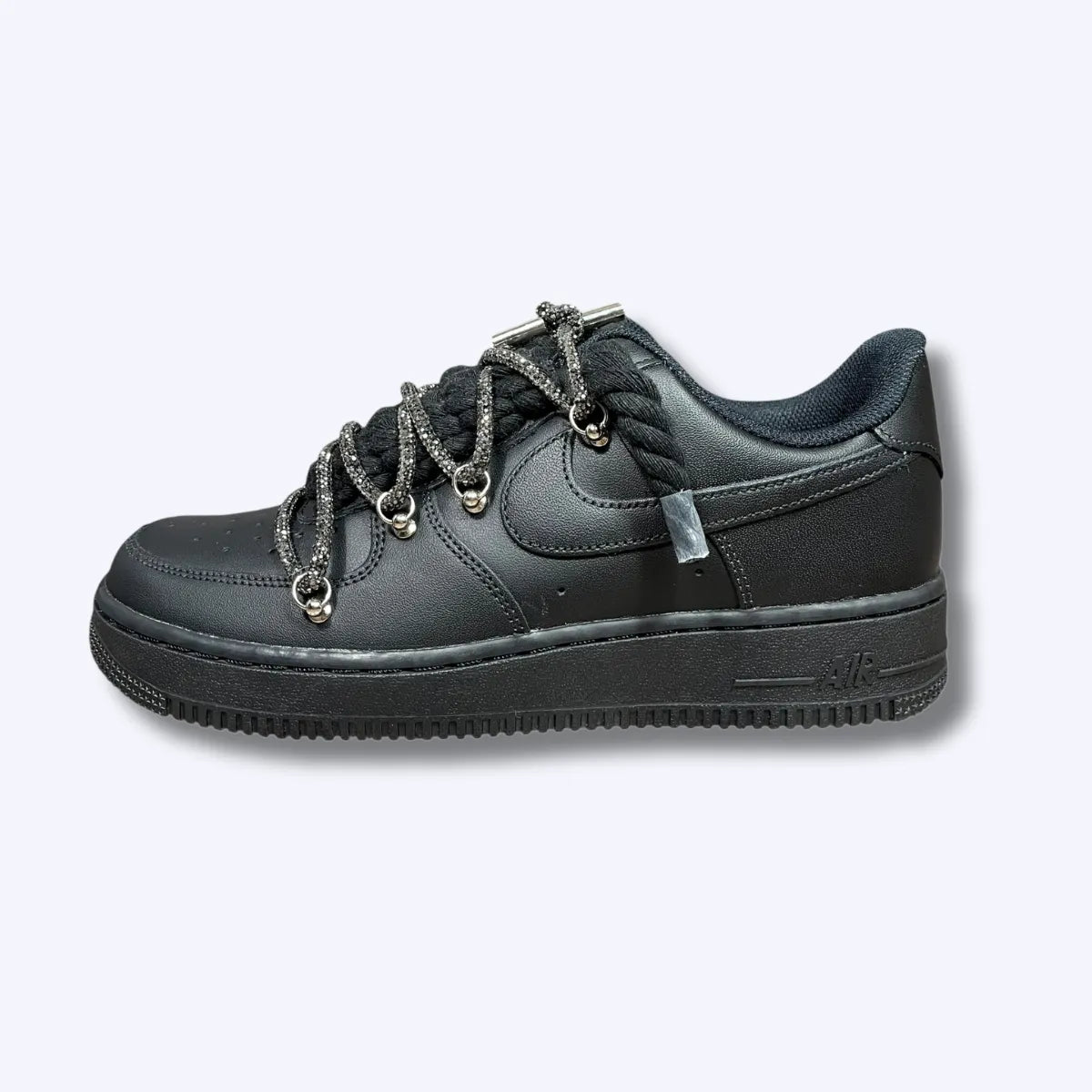Nike Air Force 1 Low Black Rope „Shiny Laces Black"