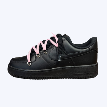 Nike Air Force 1 Low Black Rope & Pink Laces