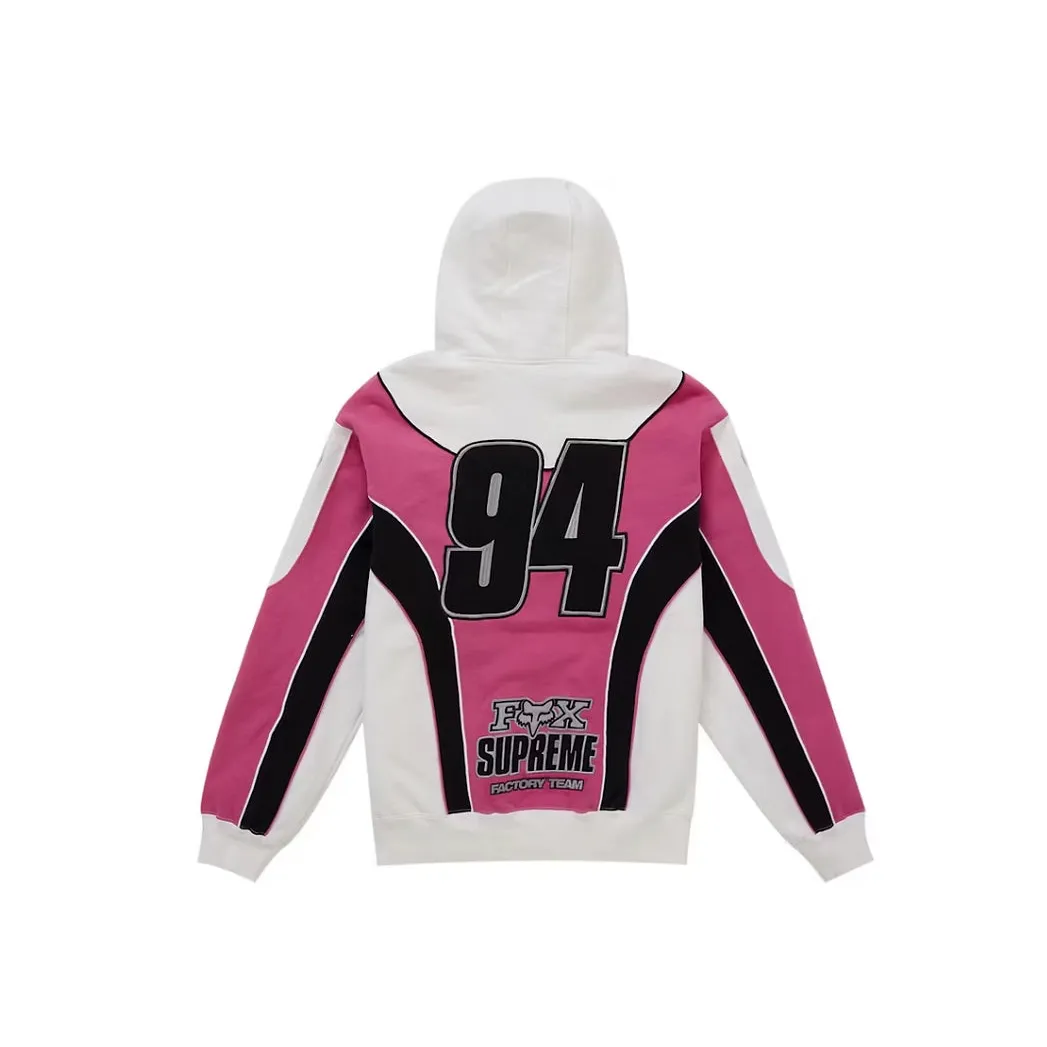 Supreme Fox Racing Zip Up Hooded Sweatshirt White kurtka streetwear