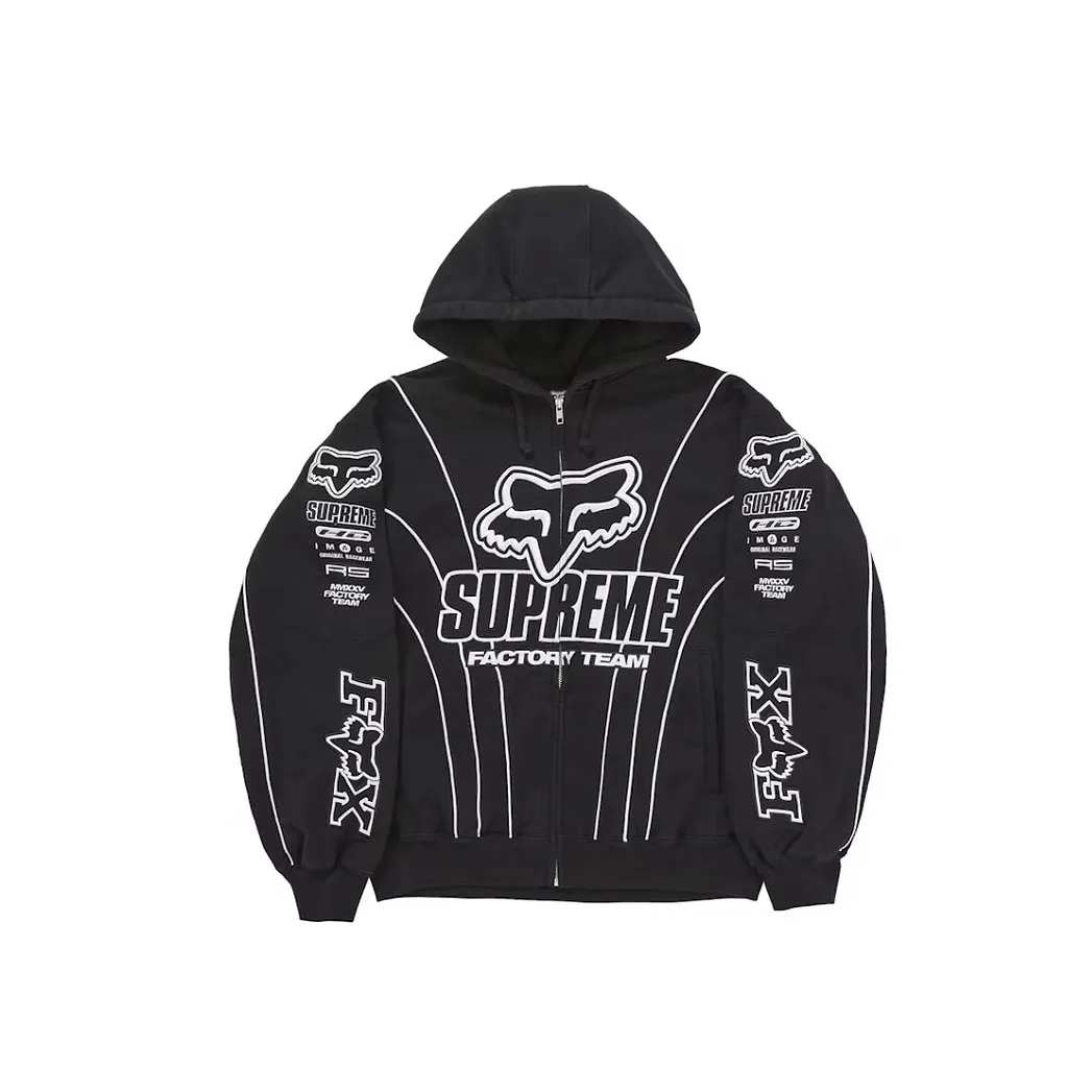 Supreme Fox Racing Zip Up Hooded Sweatshirt Black kurtka streetwear