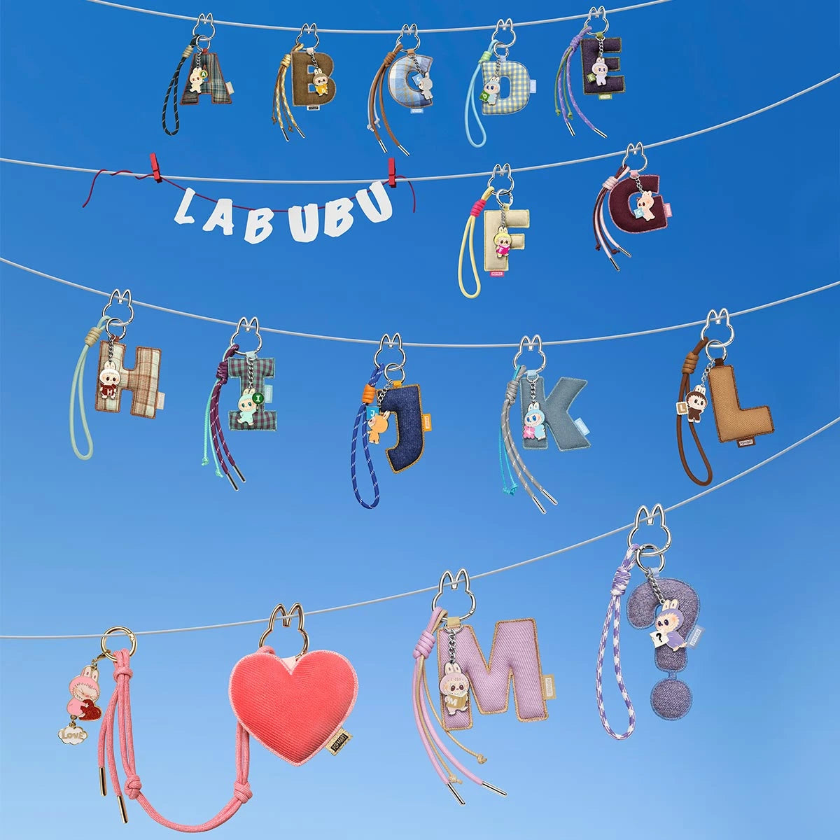 POP MART LABUBU Pin for Love Series- Letter Pendant Blind Box (A-M)