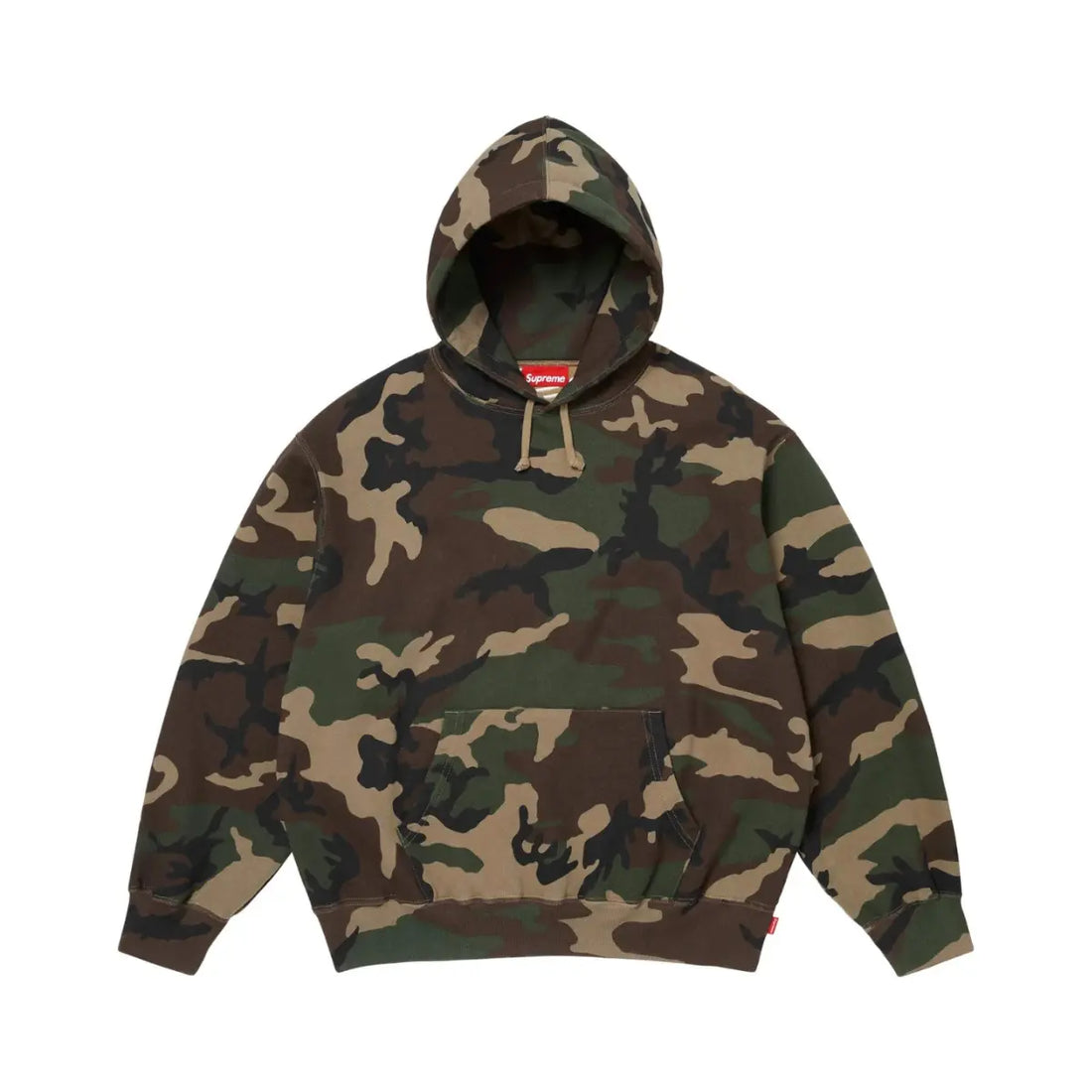 Supreme Satin Applique Hooded Sweatshirt Woodland Camo