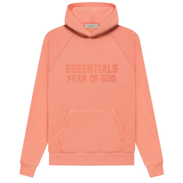 Fear of God Essentials Coral Hoodie z wytłoczonym logo i kieszenią kangurką.