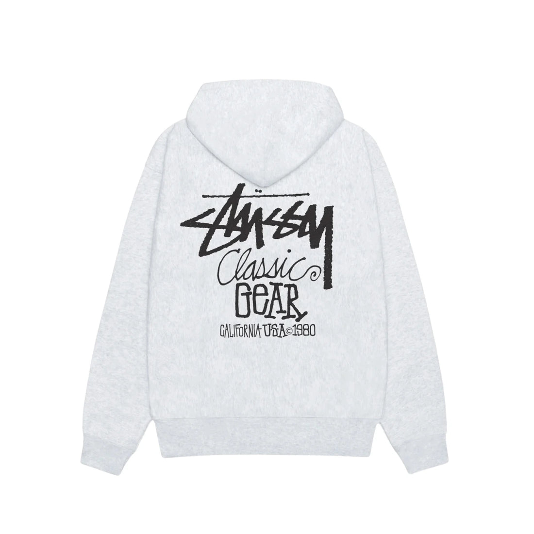 STÜSSY Classic Gear Hooded Sweatshirt Ash Heather bluza streetwear