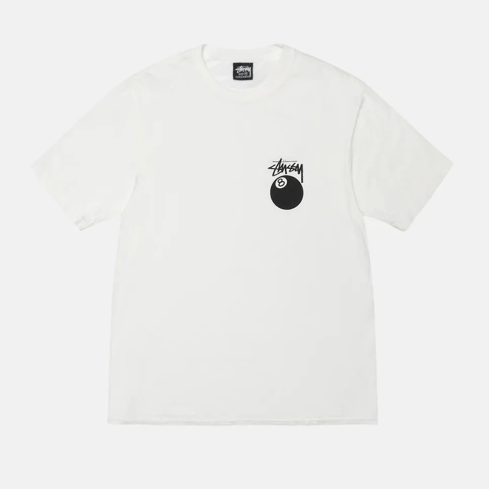 Stussy 8 Ball Pigment Dyed Tee White t shirt streetwear