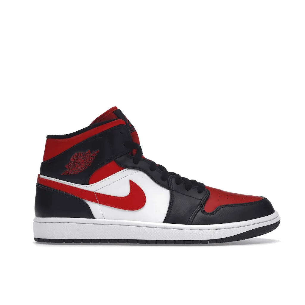 Jordan 1 Mid White Black Red