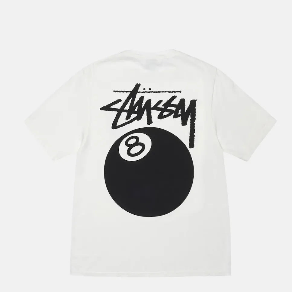 Stussy 8 Ball Pigment Dyed Tee White t shirt streetwear