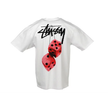 Stussy Fuzzy Dice Tee White t shirt streetwear