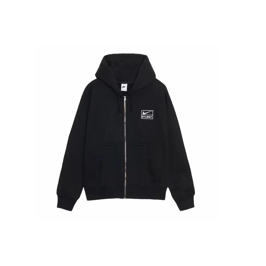 Stussy x Nike Stone Washed Fleece Zip Hoodie Black bluza streetwear