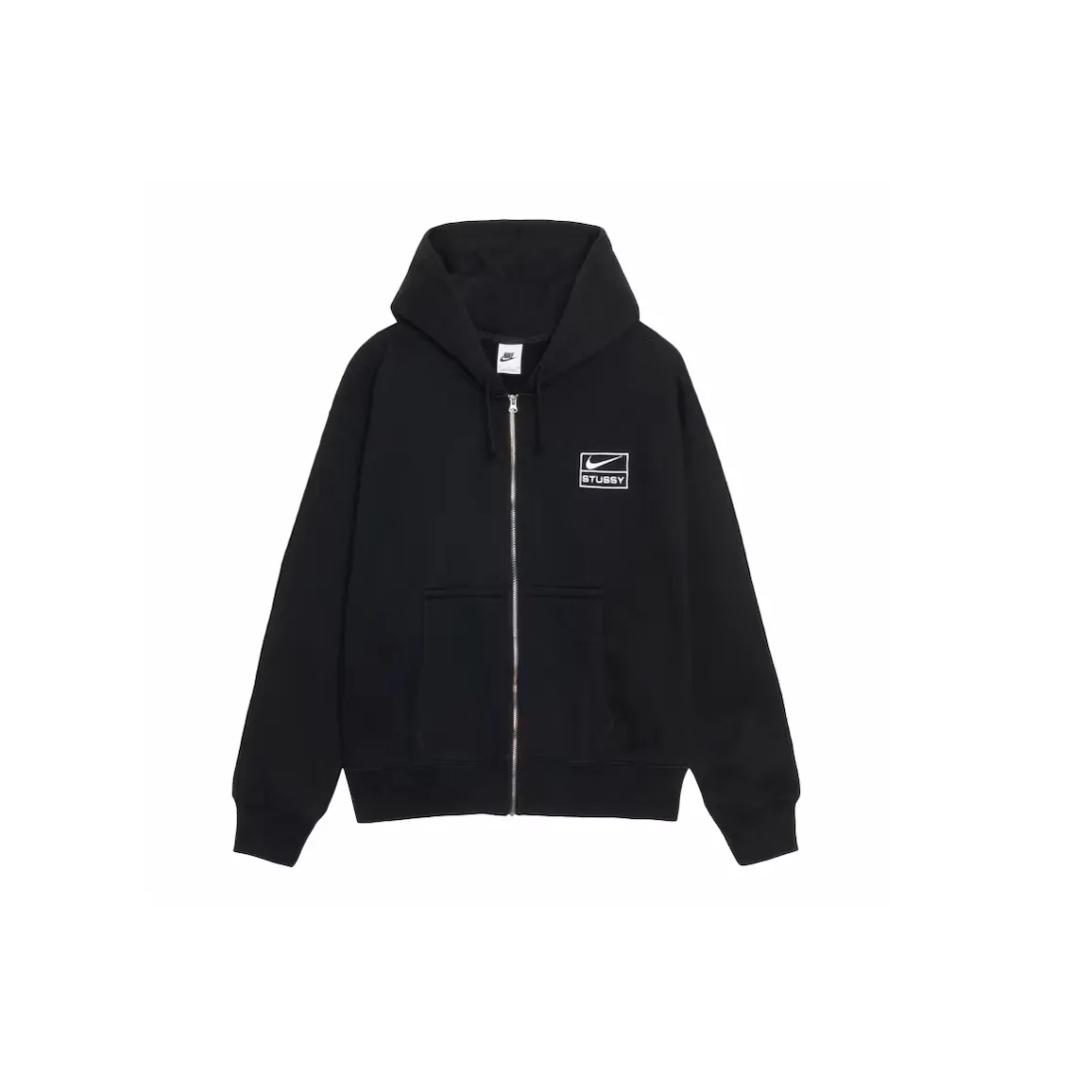 Stussy x Nike Stone Washed Fleece Zip Hoodie Black bluza streetwear