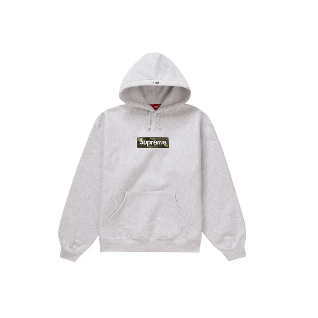 Supreme Box Logo Hooded Sweatshirt (FW23) Ash Grey bluza streetwear