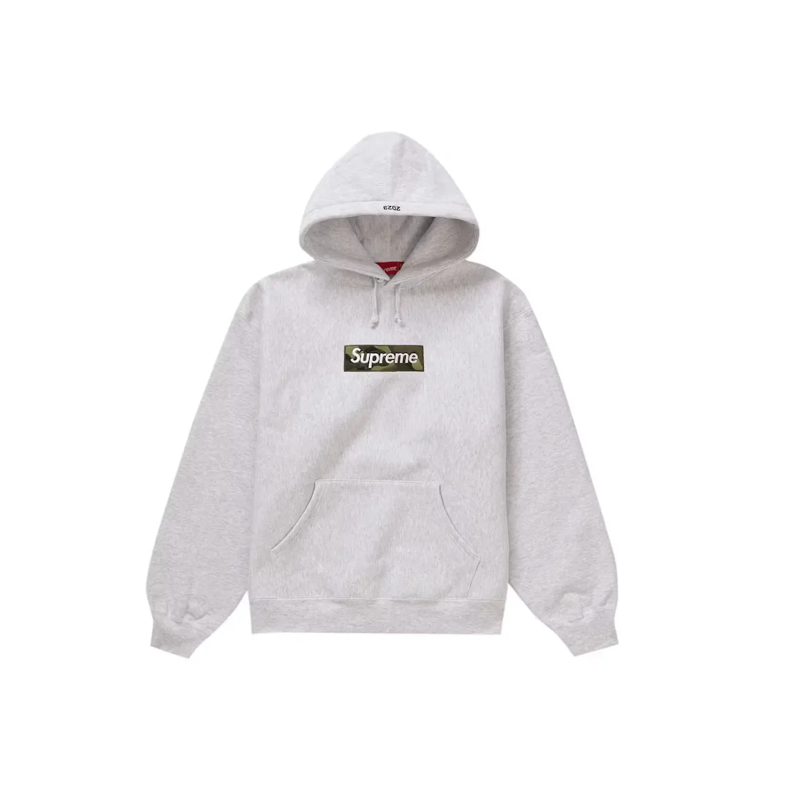 Supreme Box Logo Hooded Sweatshirt (FW23) Ash Grey bluza streetwear