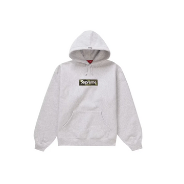 Supreme Box Logo Hooded Sweatshirt (FW23) Ash Grey bluza streetwear