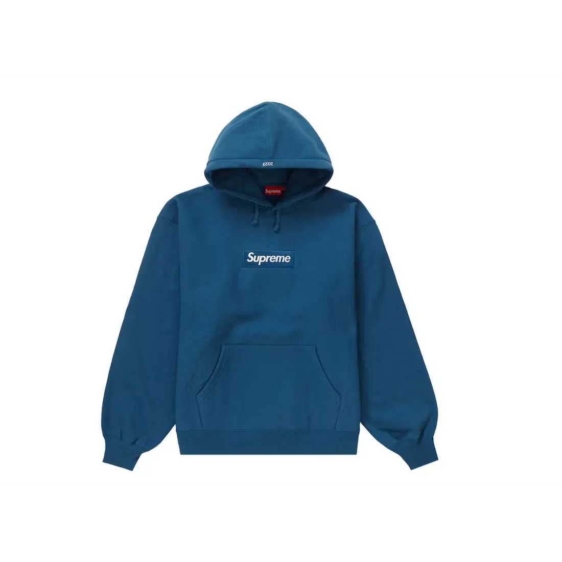 Supreme Box Logo Hooded Sweatshirt (FW23) Blue bluza streetwear