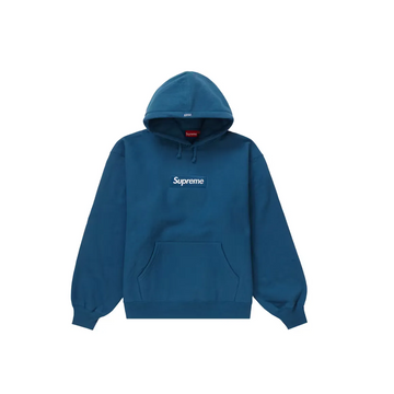 Supreme Box Logo Hooded Sweatshirt (FW23) Blue bluza streetwear