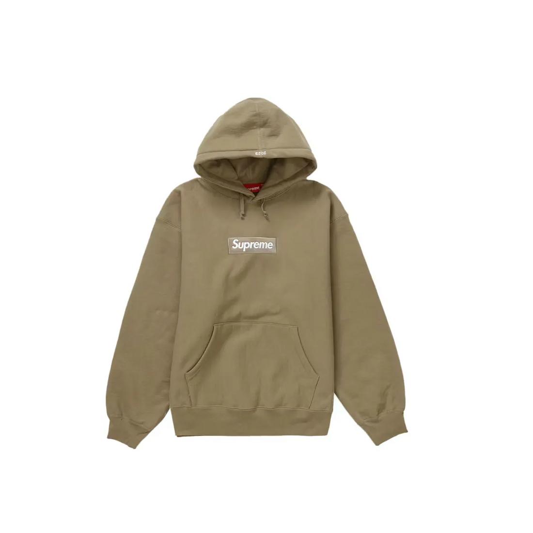 Supreme Box Logo Hooded Sweatshirt (FW23) Dark Sand bluza streetwear
