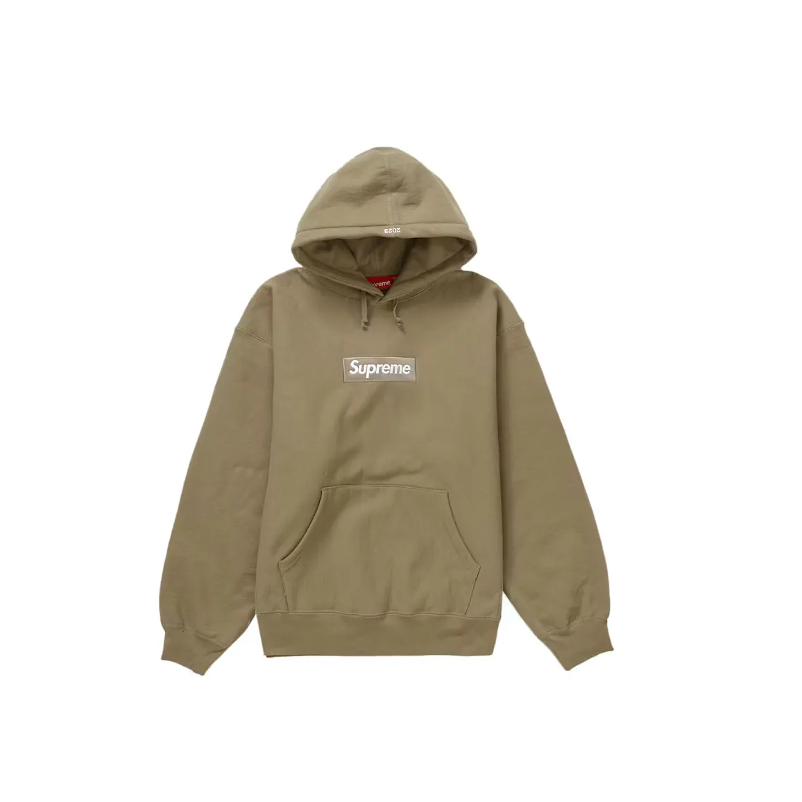 Supreme Box Logo Hooded Sweatshirt (FW23) Dark Sand bluza streetwear