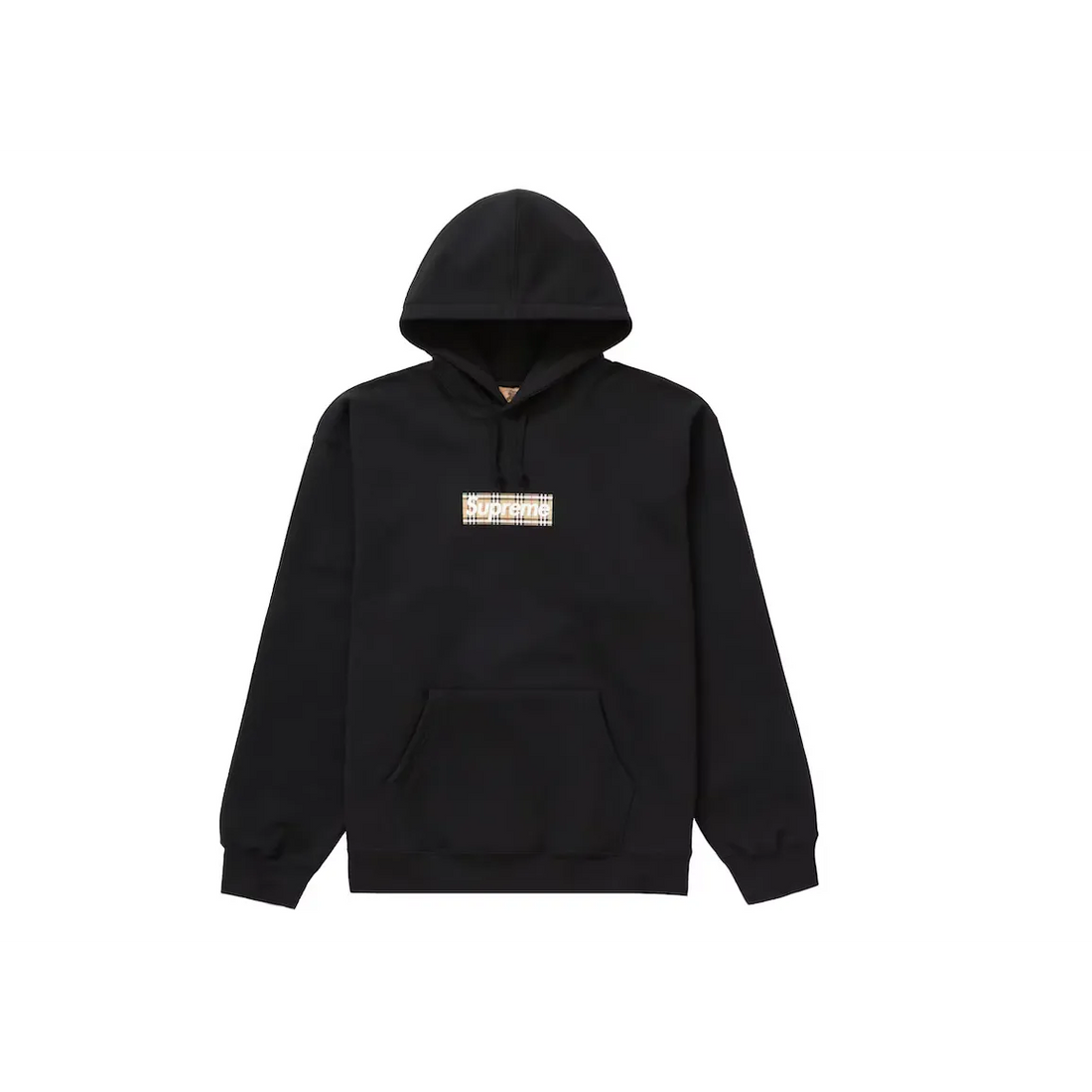 Supreme Burberry Box Logo Hooded Sweatshirt Black bluza streetwear