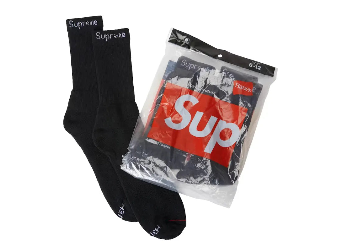Supreme Hanes Skarpetki Czarne (4 szt)