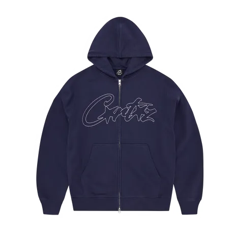 THICK STITCH ALLSTARZ ZIP HOODIE NAVY t shirt streetwear