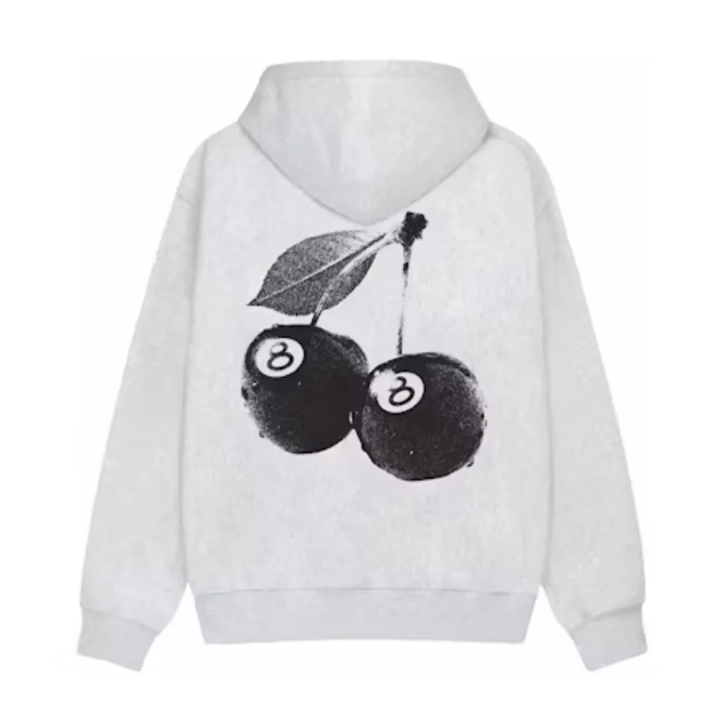 Stussy Cherries Hoodie Ash Heather