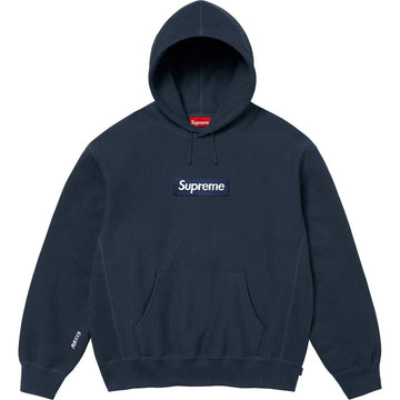 Supreme Box Logo Hooded Sweatshirt Navy (FW25) bluza streetwear