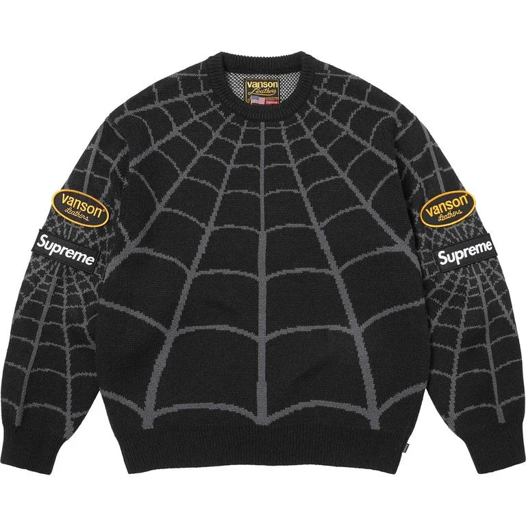 Supreme®/Vanson Leathers® Spider-Man Sweater Black