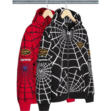 Supreme®/Vanson Leathers® Spider-Man Zip Up Hooded Sweatshirt BLACK